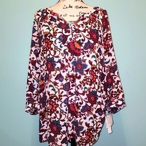 Liz Claiborne floral paisley top size large